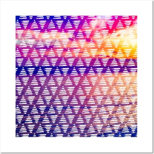 sunset abstract pattern Posters and Art